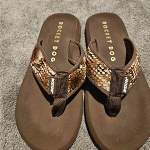 Rocket Dog Sequin Brown Sandals